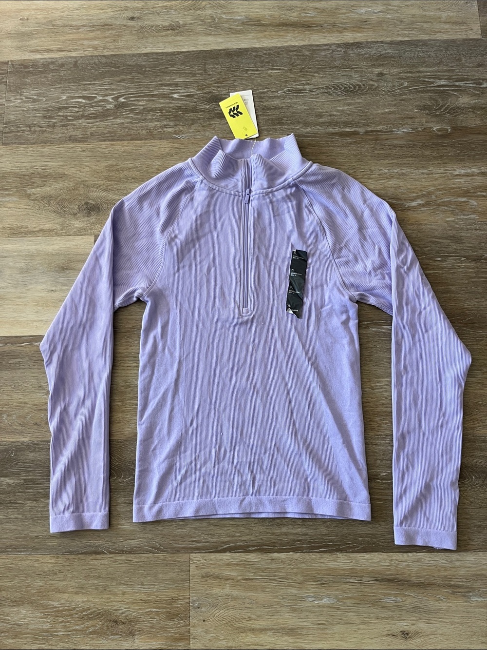 NWT All In Motion Women's Rib Seamless 1/2 Zip Pullover Purple Size XL